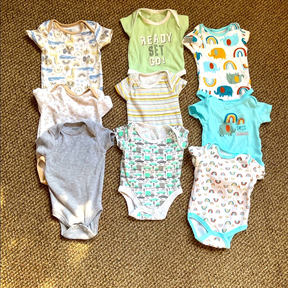 Baby cotton bodysuit onsies 9 piece